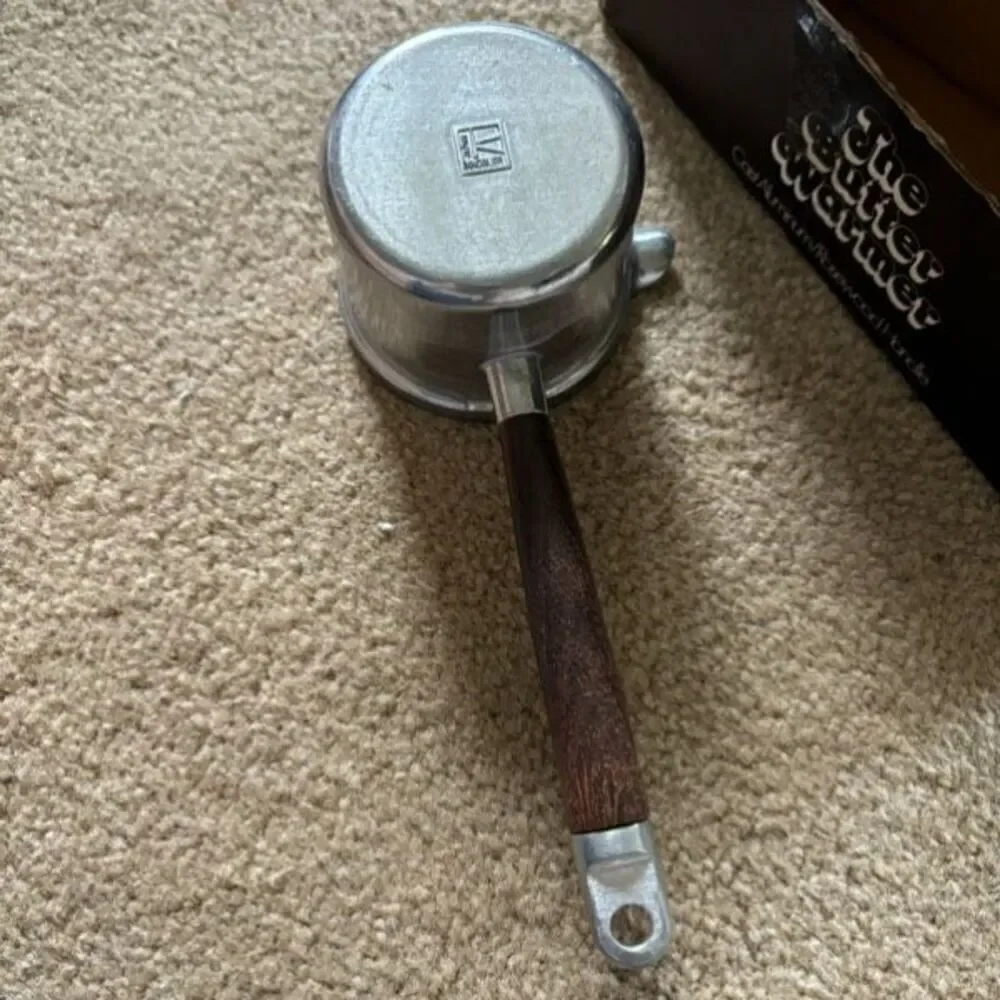 Knobler Vintage Cast Aluminum Butter Warmer With Rosewood Handle